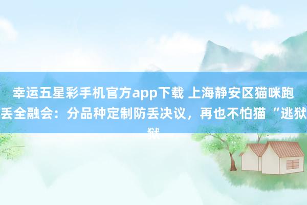 幸运五星彩手机官方app下载 上海静安区猫咪跑丢全融会：分品种定制防丢决议，再也不怕猫 “逃狱