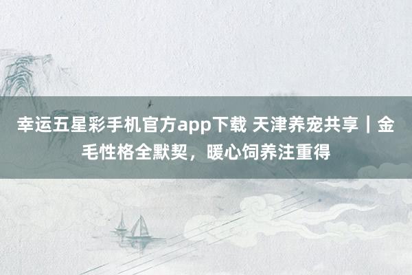 幸运五星彩手机官方app下载 天津养宠共享｜金毛性格全默契，暖心饲养注重得