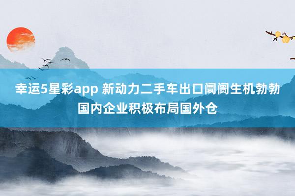 幸运5星彩app 新动力二手车出口阛阓生机勃勃国内企业积极布局国外仓